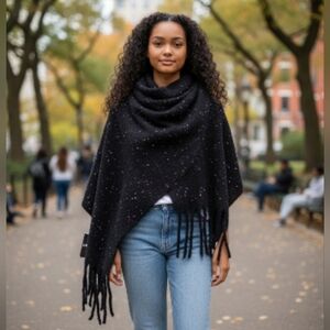 NWT Dkny speckled pop neon scarf black pink